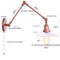 DecorBites™ Adjustable Glass Swing Arm LED Wall Sconce with Pull Chain Switch