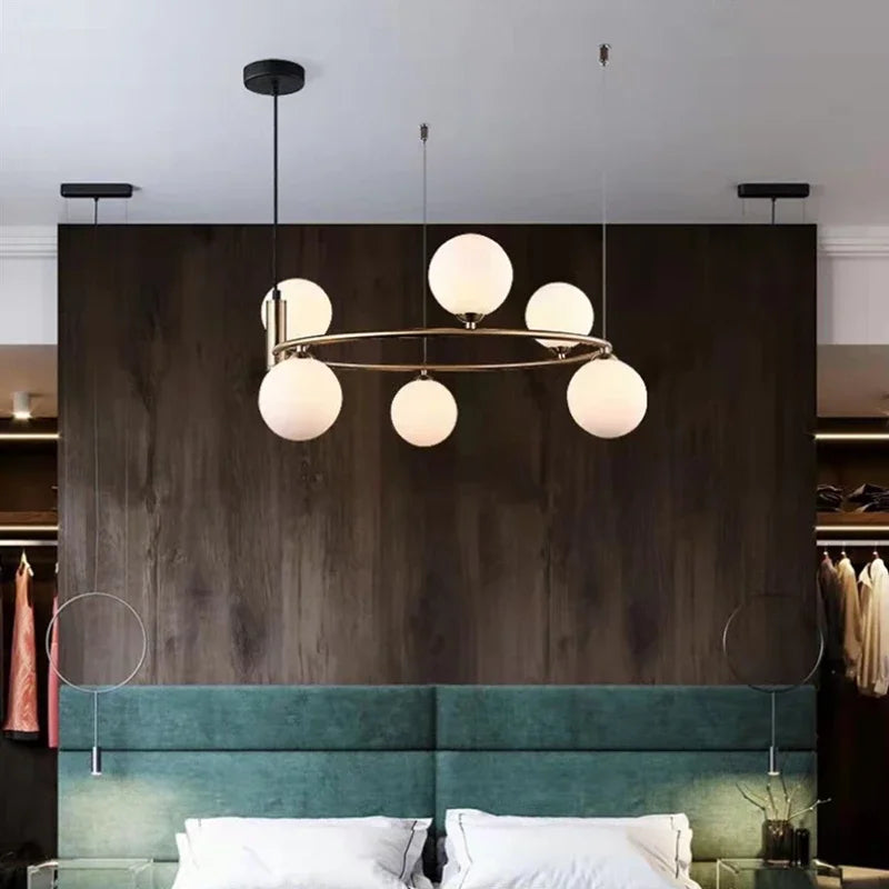 DecorBites™ Glass Chandelier G9 Hanging Light for Living Room Bedroom Decor