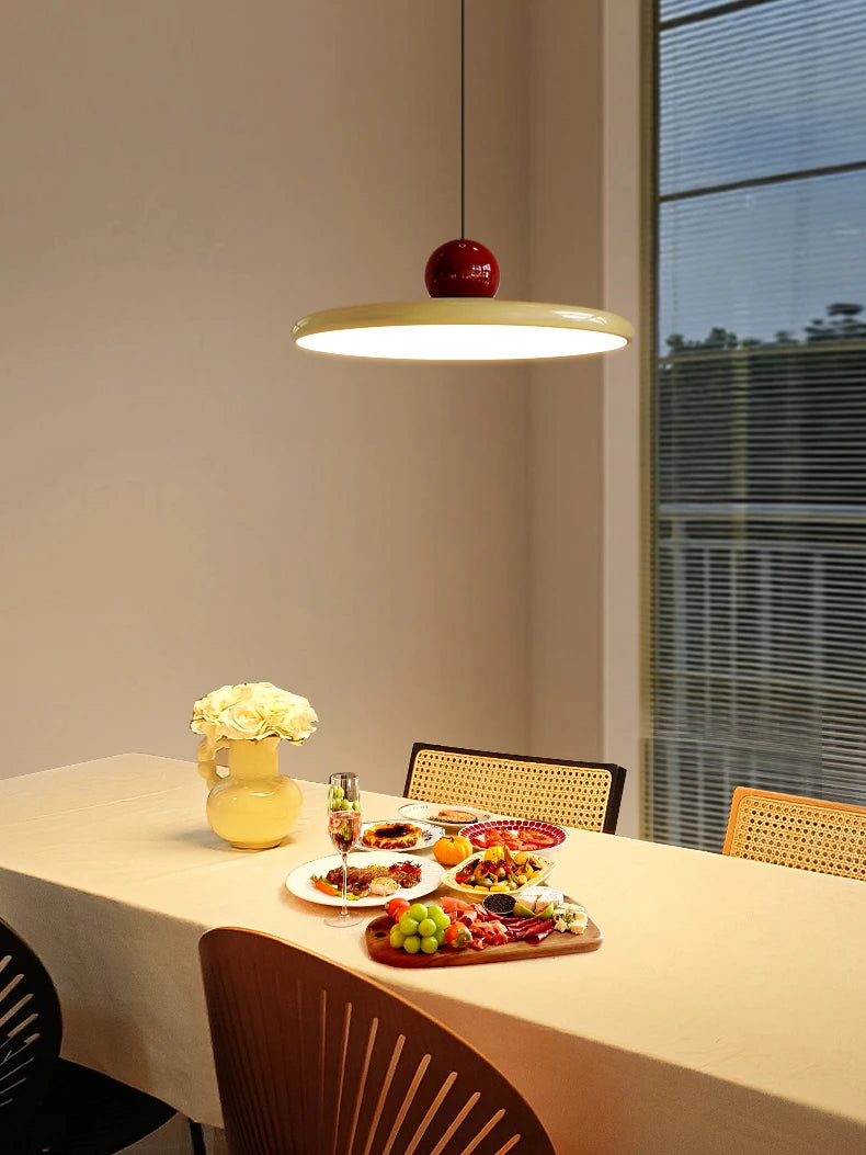 European Butterfly Pendant Light in Cream Metal