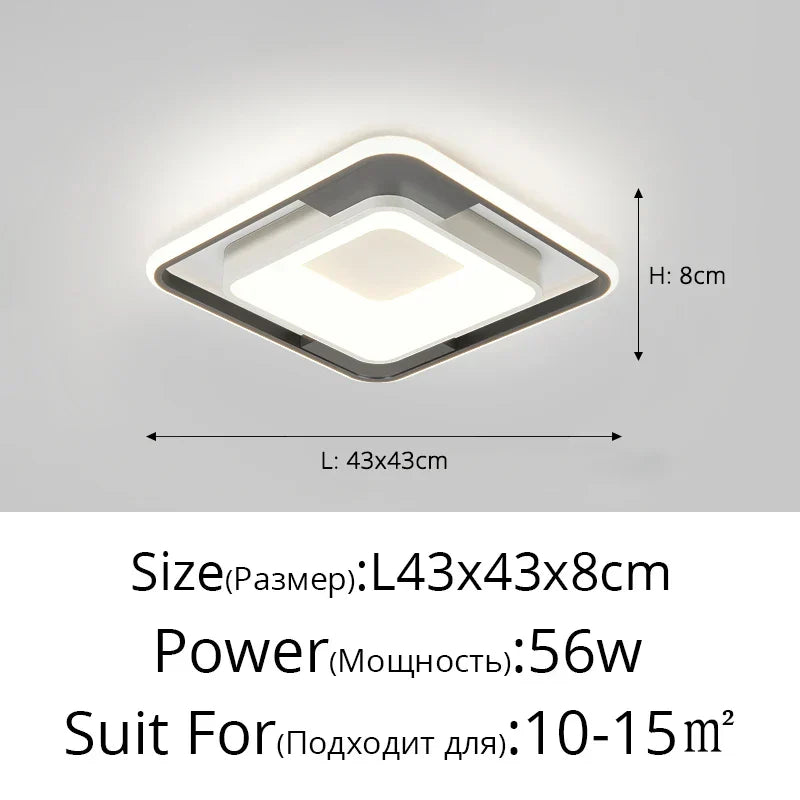 ثريا LED من DecorBites™: مصابيح سقف عصرية بسيطة مع ريموت للتحكم للمنزل وغرفة النوم والشرفة