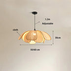Hand-Woven Natural Rattan Petal Pendant Light