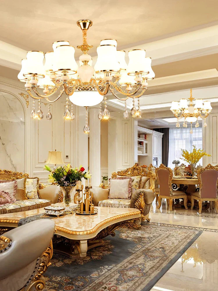 DecorBites™ Crystal LED Pendant: Elegant Modern European Living Room Lighting