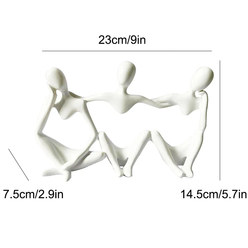 Abstract Friendship Figurine by DecorBites™ - Resin Best Friend Statue for Home Decor