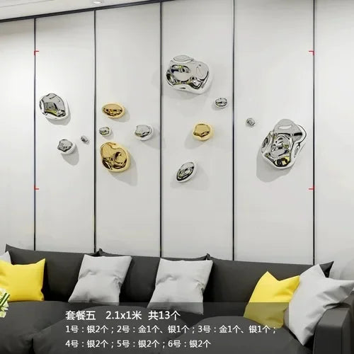 DecorBites™ 3D Stone Wall Ornaments: Room Aesthetics & Decoration - Plating Craft Stone Pendants