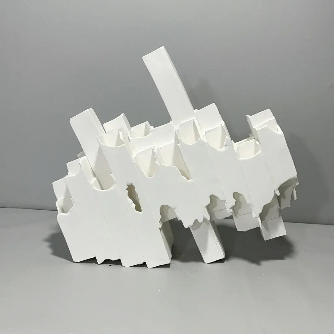 DecorBites™ Geometric Ceramics Flower Arrangement Sculpture Square Pipe Irregular Decor