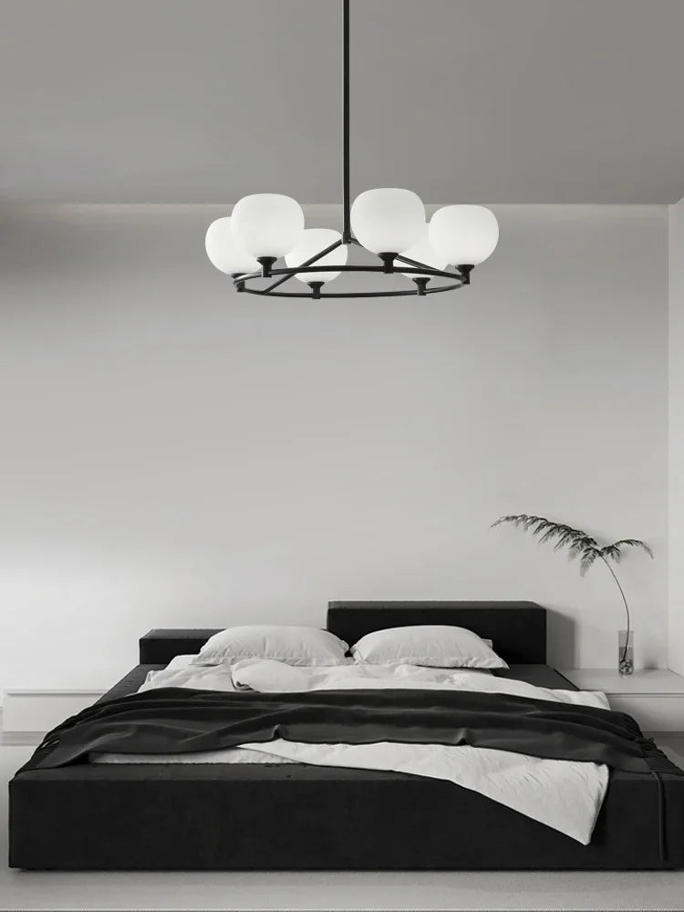 DecorBites™ Glass Lampshade Chandelier Copper Hanging Lights Dining Room Bedroom Decor