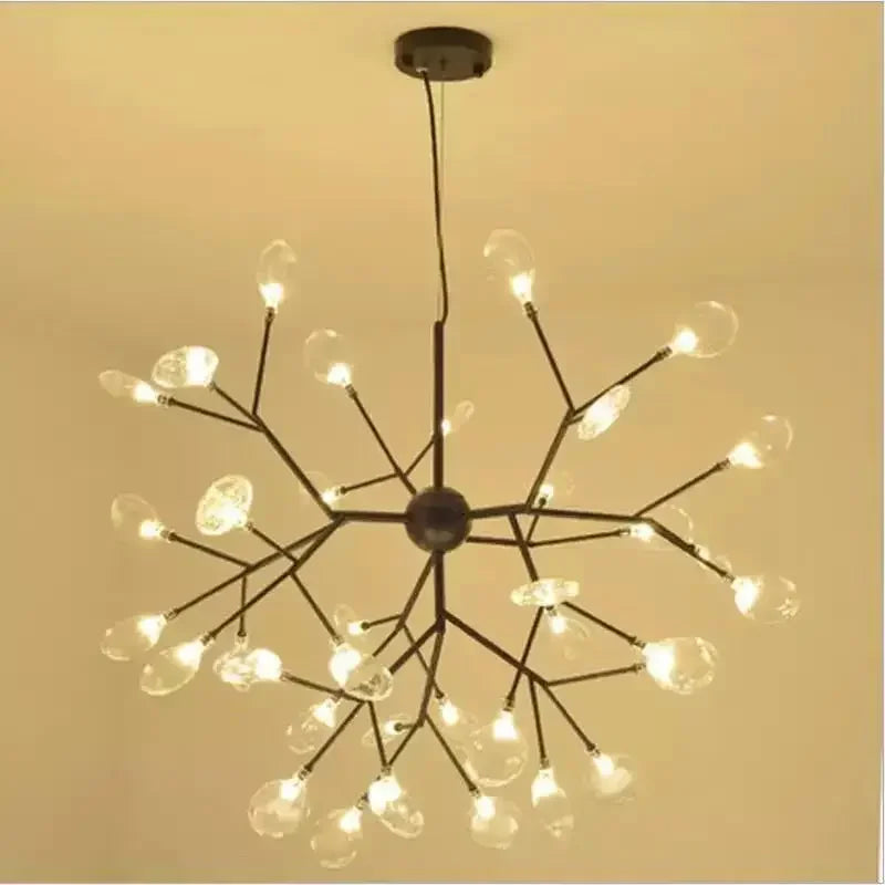 DecorBites™ Heracleum Firefly Glass Round Ball Chandelier - Luxury Staircase Dining Room Lighting