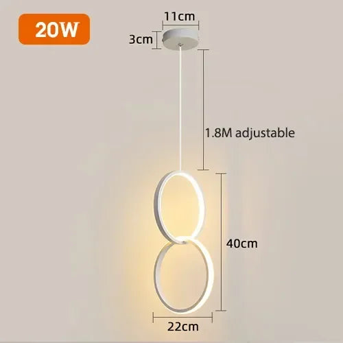 أضواء معلقة هندسية LED من DecorBites™ لغرفة المعيشة وغرفة النوم والمطبخ، مصابيح معلقة حديثة للديكور