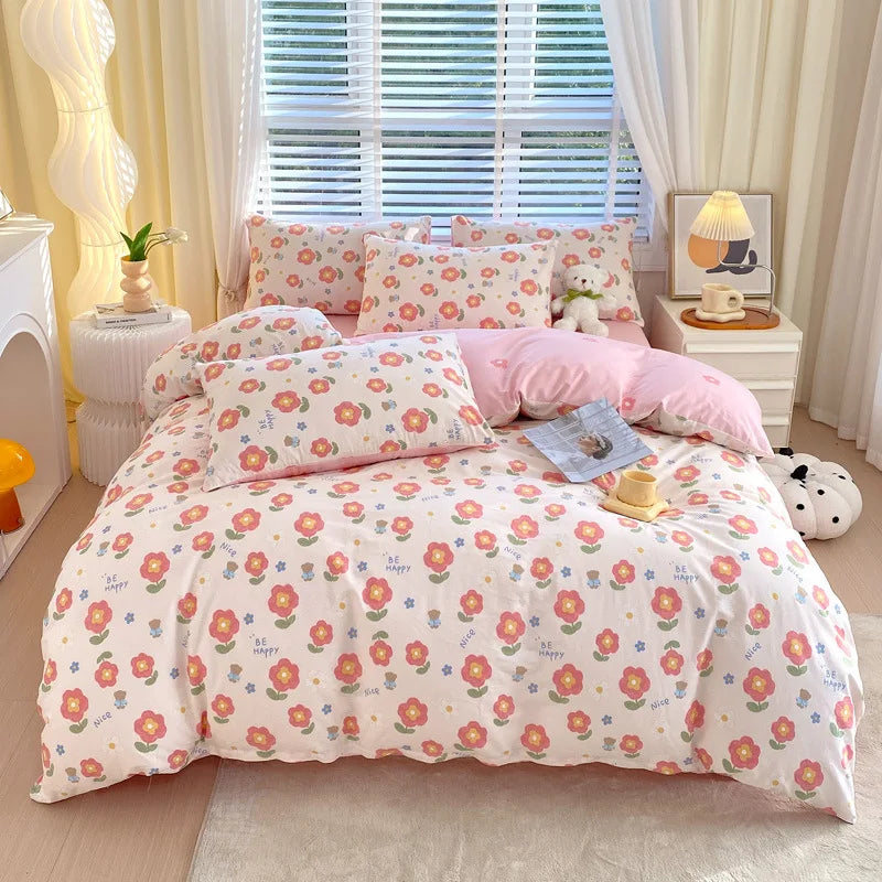 DecorBites™ Cotton Single Duvet Cover - Skin Friendly Quilt Cover for Single King Bed
