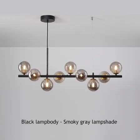 DecorBites™ 9-Light Black LED Pendant Chandelier for Modern Living Spaces