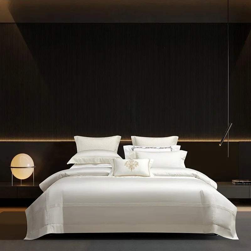DecorBites™ 1000TC Egyptian Cotton Luxury Hotel Bedding Set: Duvet Cover, Sheet Set, Pillowcases