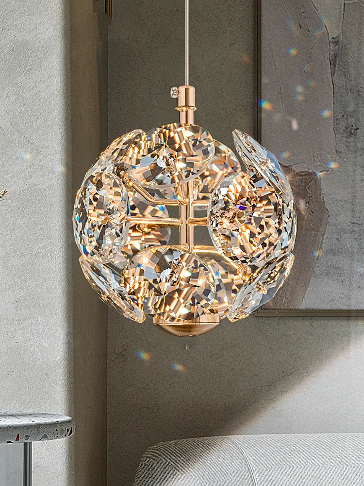 European K9 Crystal Mini Pendant Light in Polished Chrome