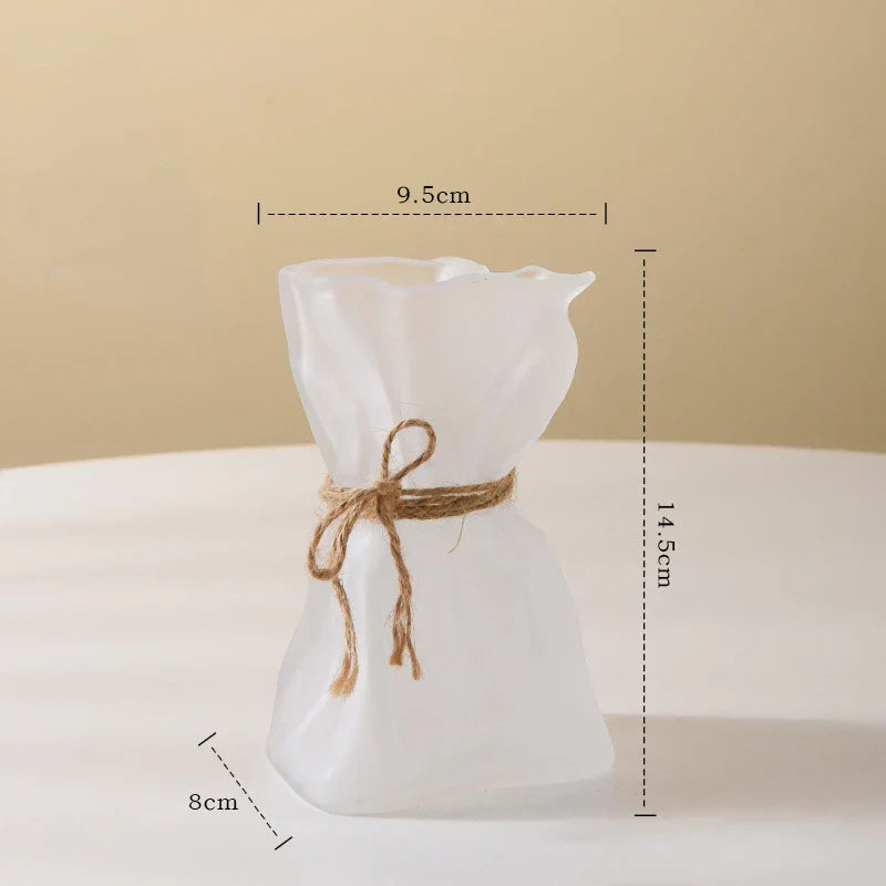 DecorBites™ Clear Glass Folded Road Vase - Creative Handcrafted Hydroponic Art Vase