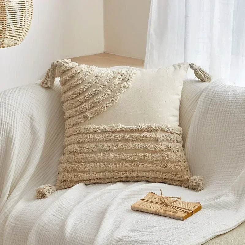 DecorBites™ Geometric Tufted Tassel Cushion Cover 30x50cm/45x45cm