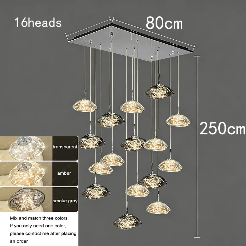 Modern Crystal Multi-Light Pendant Chandelier
