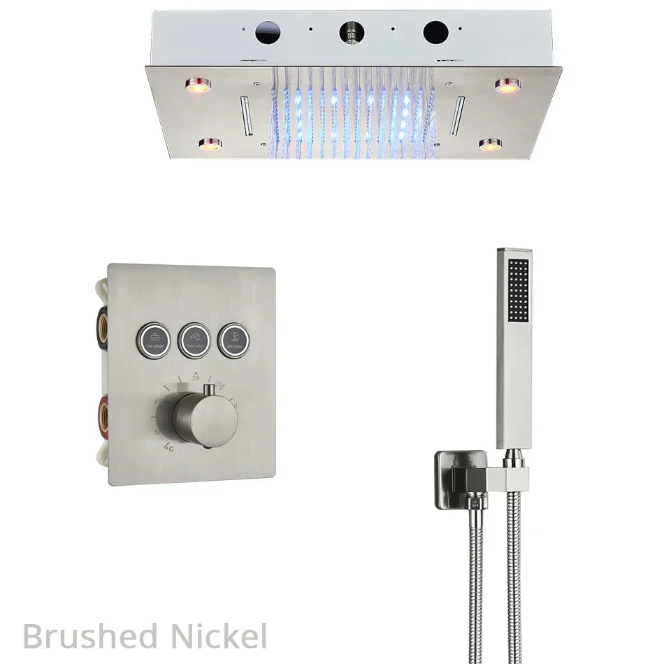 DecorBites™ 3-Way Shower System with Rainfall Waterfall Head and Bathtub Mixer Tap.