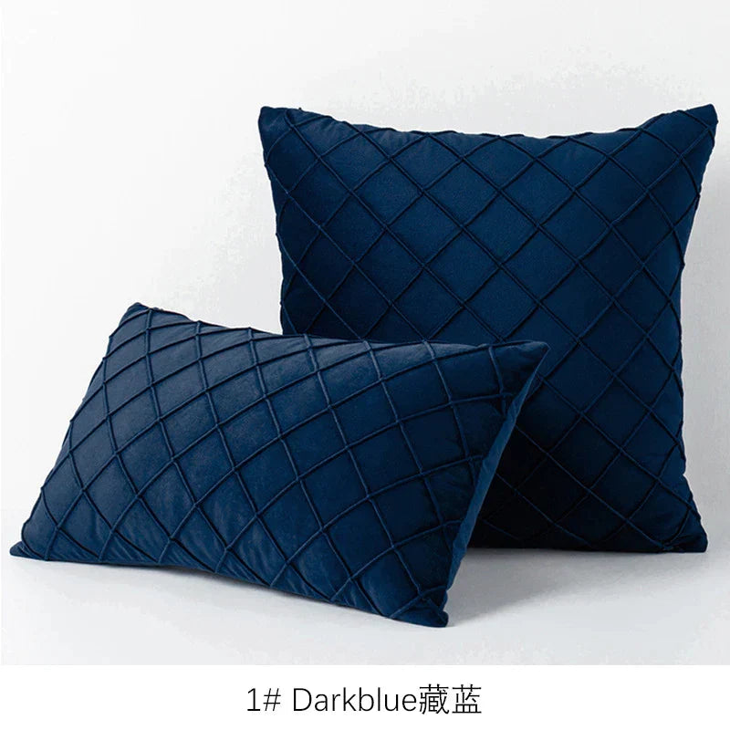 DecorBites™ Embroidered Lattice Cushion Cover Pleat - 45X45CM