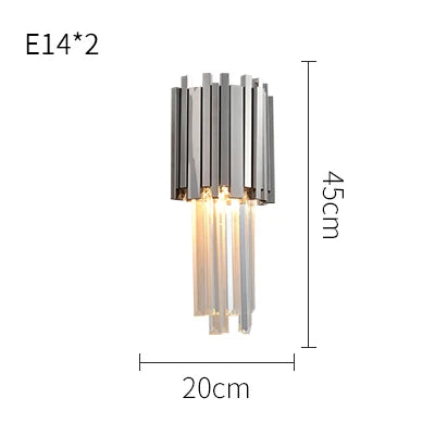 DecorBites™ Crystal Golden LED Wall Sconce Stainless Steel Postmodern Art Deco Wall Light
