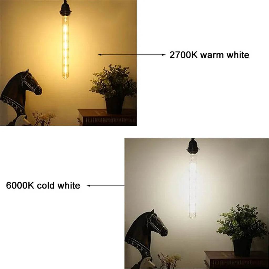 DecorBites™ لمبة إضاءة أنبوبية ليد (LED Filament Tubular Edison Bulb) درجة حرارة لون 6000K، موديلات T10 T185 T225 T30 T300، قوة 4 واط 6 واط 8 واط