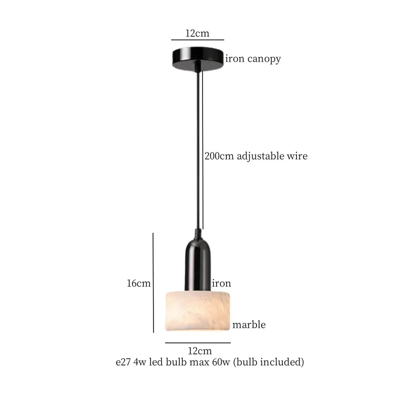 DecorBites™ Cream Marble LED Pendant Light: Modern Nordic Hanging Lamp for Living, Bedroom, Kitchen