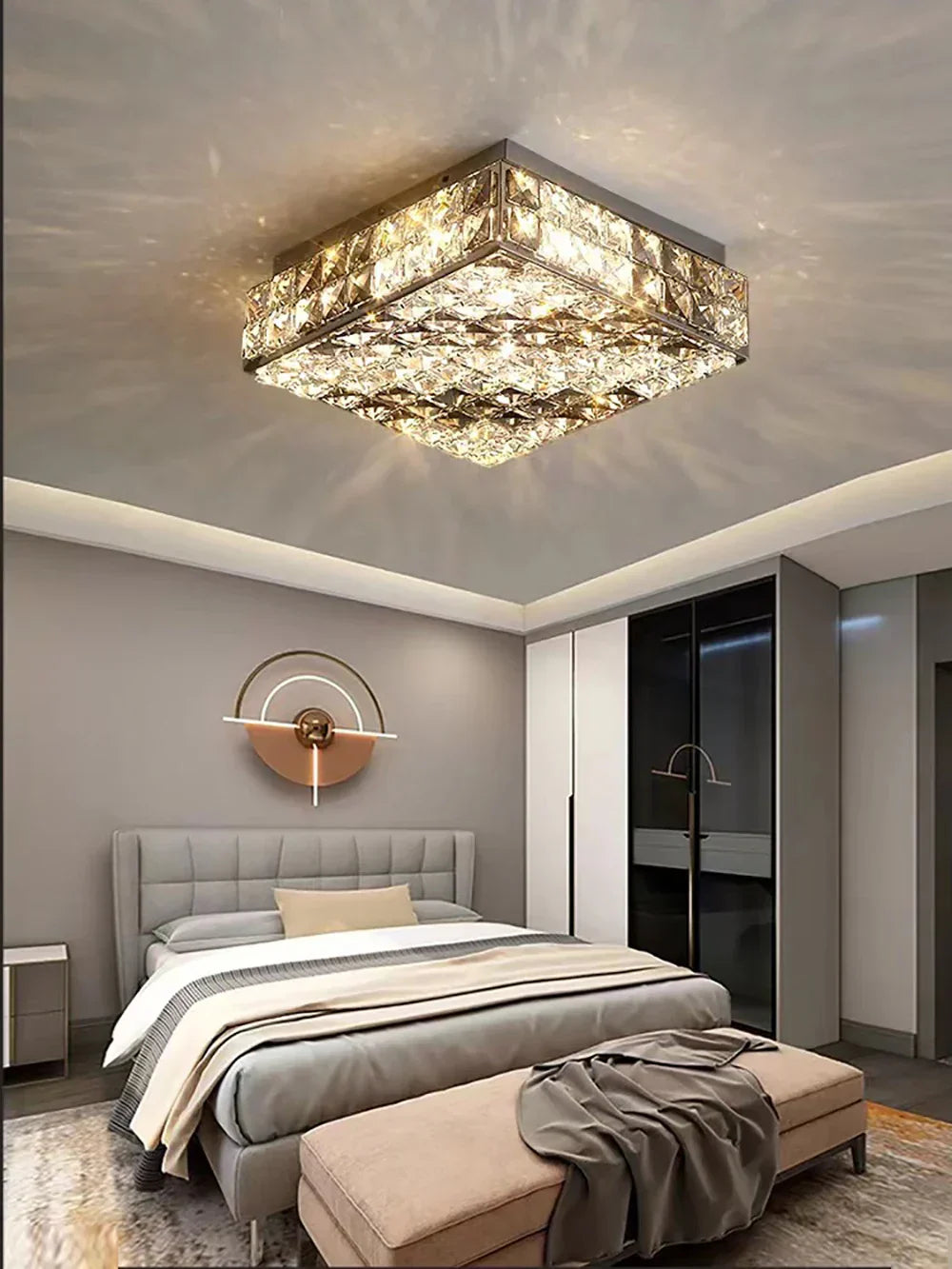 DecorBites™ Crystal LED Rectangle Chandelier for Elegant Home Decor