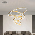 DecorBites™ Black Led Rings Circle Pendant Chandelier for Living Dining Kitchen
