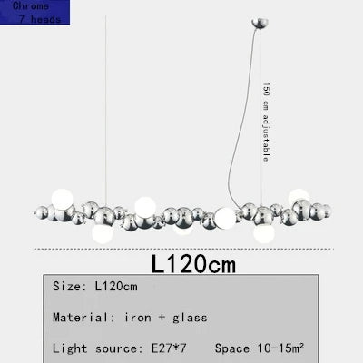 ثريا كاتربيلر LED من DecorBites™: مصباح معلق طويل أنيق لغرفة المعيشة، المطعم، الفندق