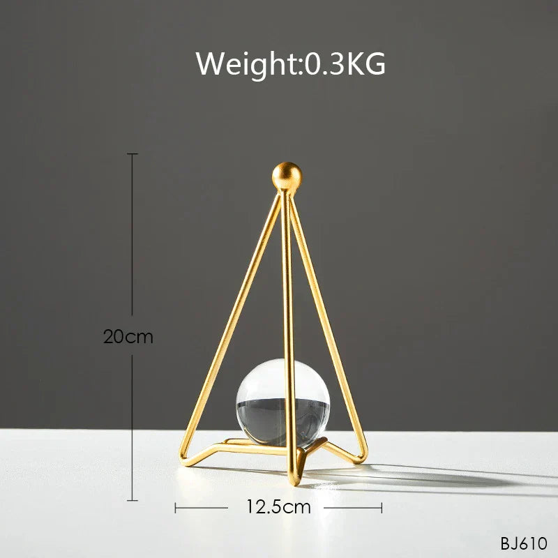 DecorBites™ Crystal Ball Crafts: Nordic Light Luxury Modern Metal Décor for Home and TV Cabinet