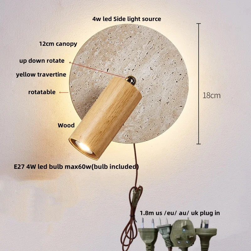 DecorBites™ LED Wall Light Fixture Modern Living Dining Room Yellow Glass Bedside Lamp
