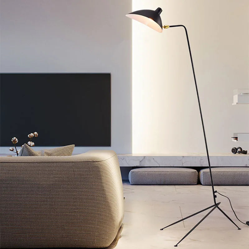 DecorBites™ Black Metal Floor Lamp, Rotatable Lampshade for Parlor Bedroom Reading Lighting.