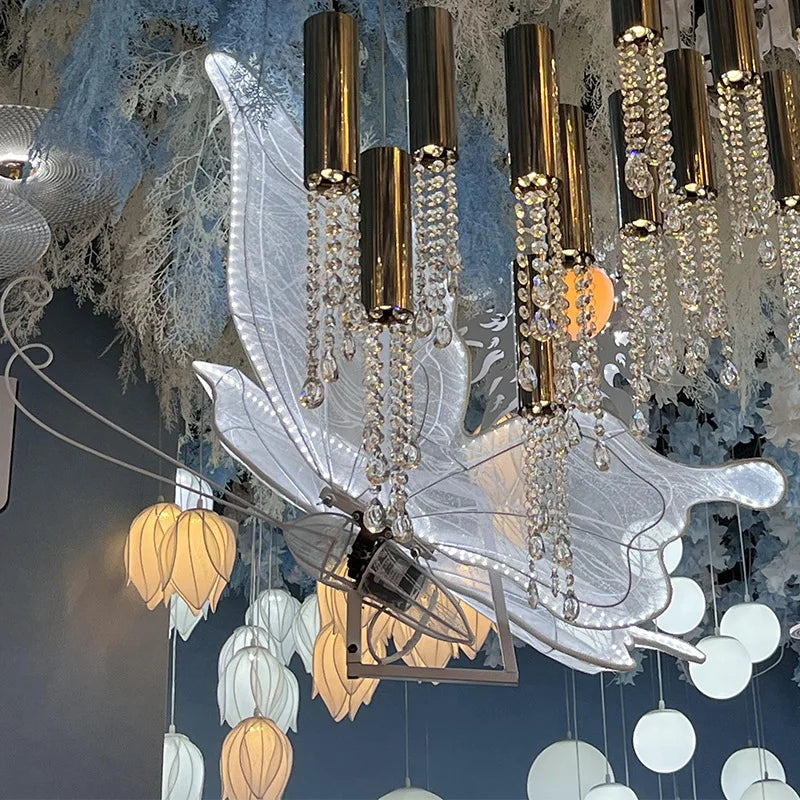مصابيح DecorBites™ LED متدلية على شكل أجنحة فراشة من الدانتيل للديكور الرومانسي وأضواء الحفلات
