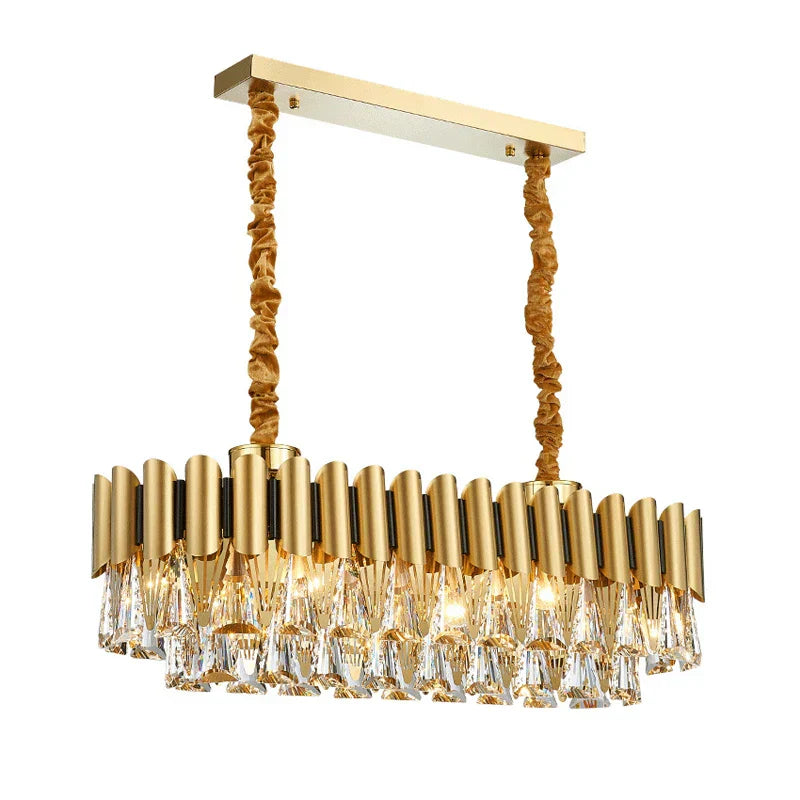 مصابيح ثريا كريستال ذهبية DecorBites™ LED كلاسيكية نورديك لغرفة المعيشة لامباراس