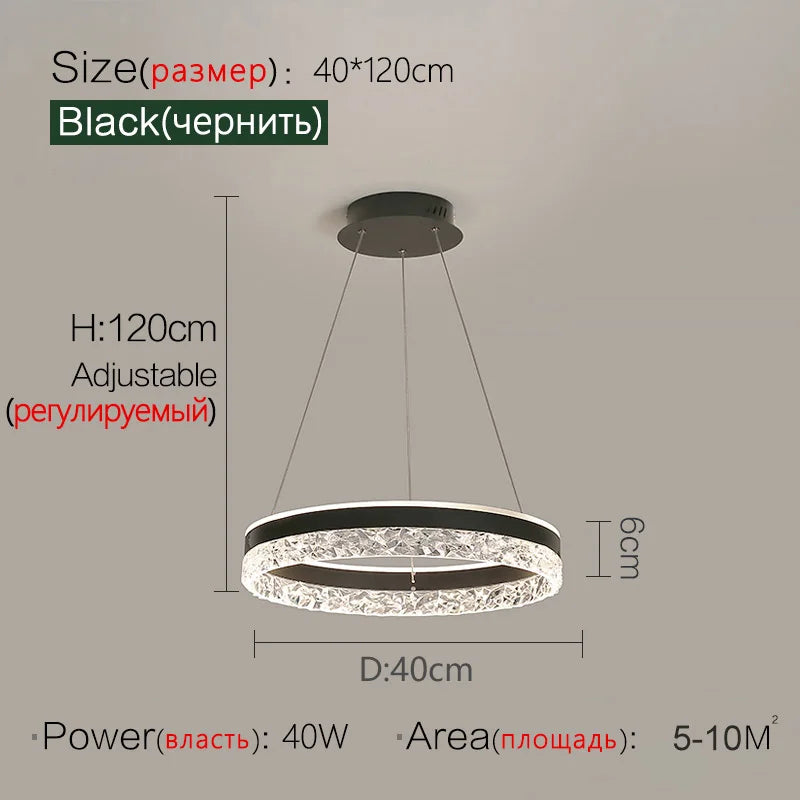 Modern White Ring LED Pendant Light