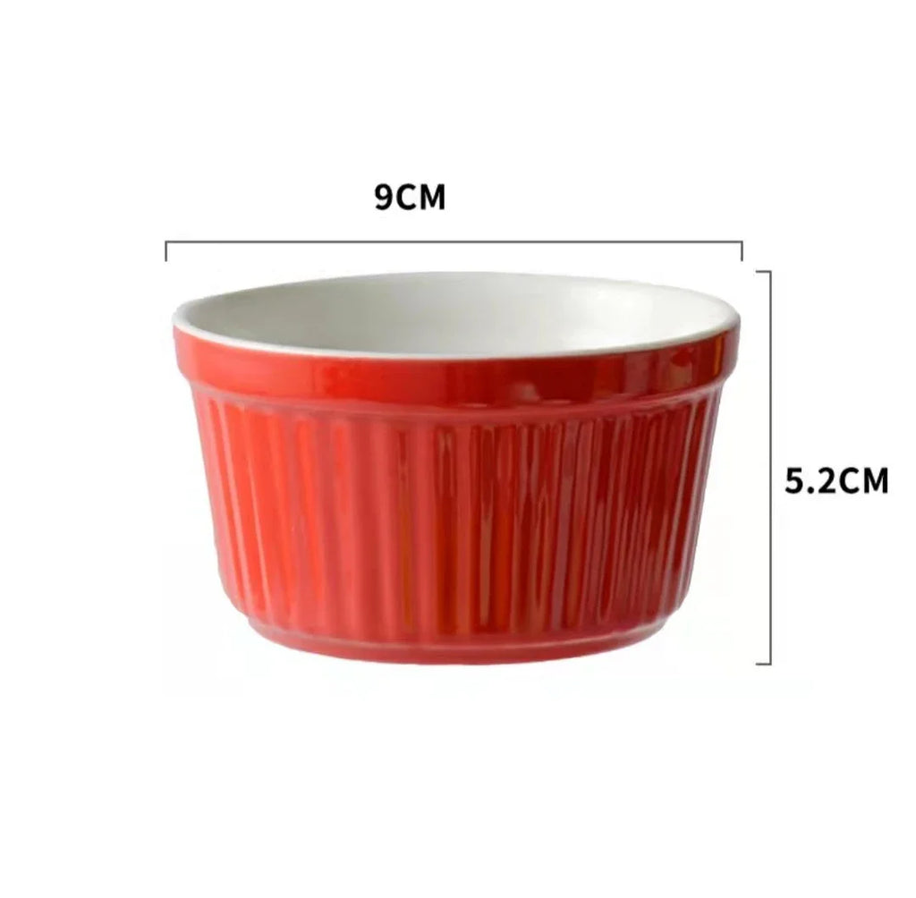 DecorBites™ Ceramic Baking Bowl 3.5 Inch High Temp Resistant Dessert Pudding Bowl