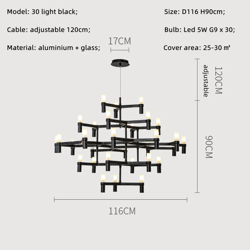 DecorBites™ Crown Major Chandelier: Modern Luxury LED Light for Kitchen, Hotel, Living Room