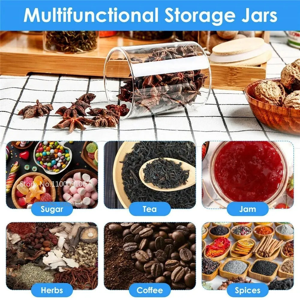 برطمان تخزين طعام زجاجي من DecorBites™ مع غطاء لتنظيم المطبخ