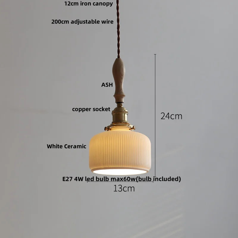 DecorBites™ Ceramic LED Pendant Lamp | Nordic Modern Design | Adjustable Hanging Light