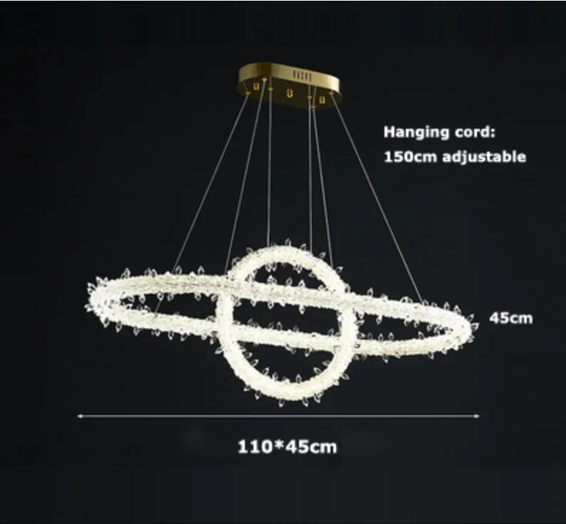 DecorBites™ Crystal Flower LED Chandelier Pendant Light for Living and Dining Room