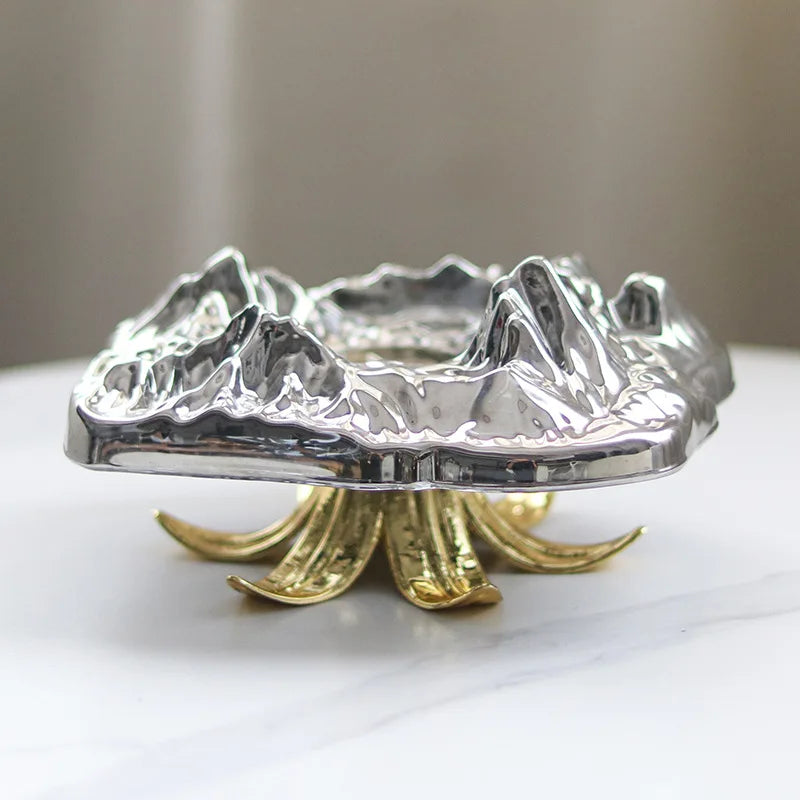 صينية مكعبات الثلج DecorBites™ عالية الأرجل، منظم مكتبي، منفضة سجائر، طبق حلوى