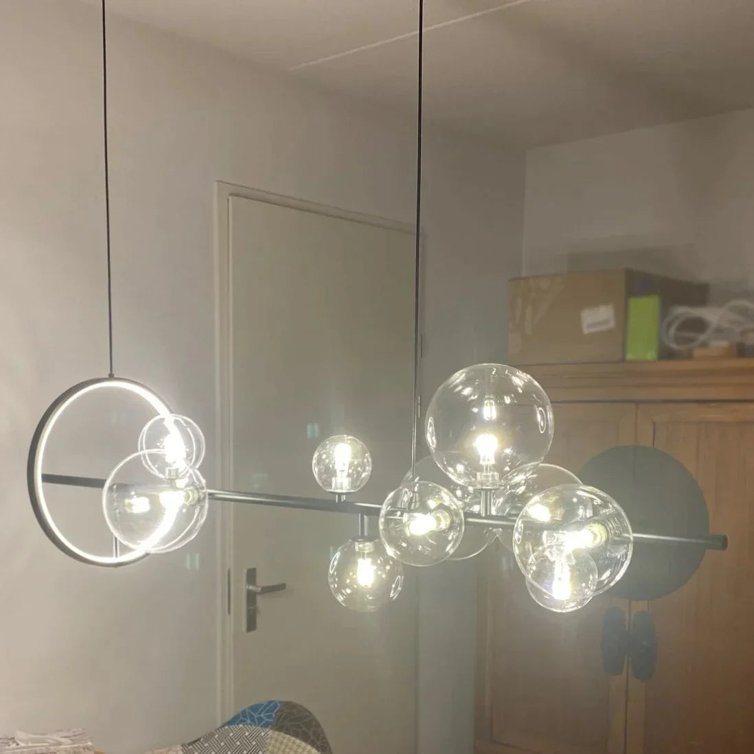 DecorBites™ Glass Bubble Chandelier - Light Luxury American Industrial Style Lamp for Restaurant and Bar Tables