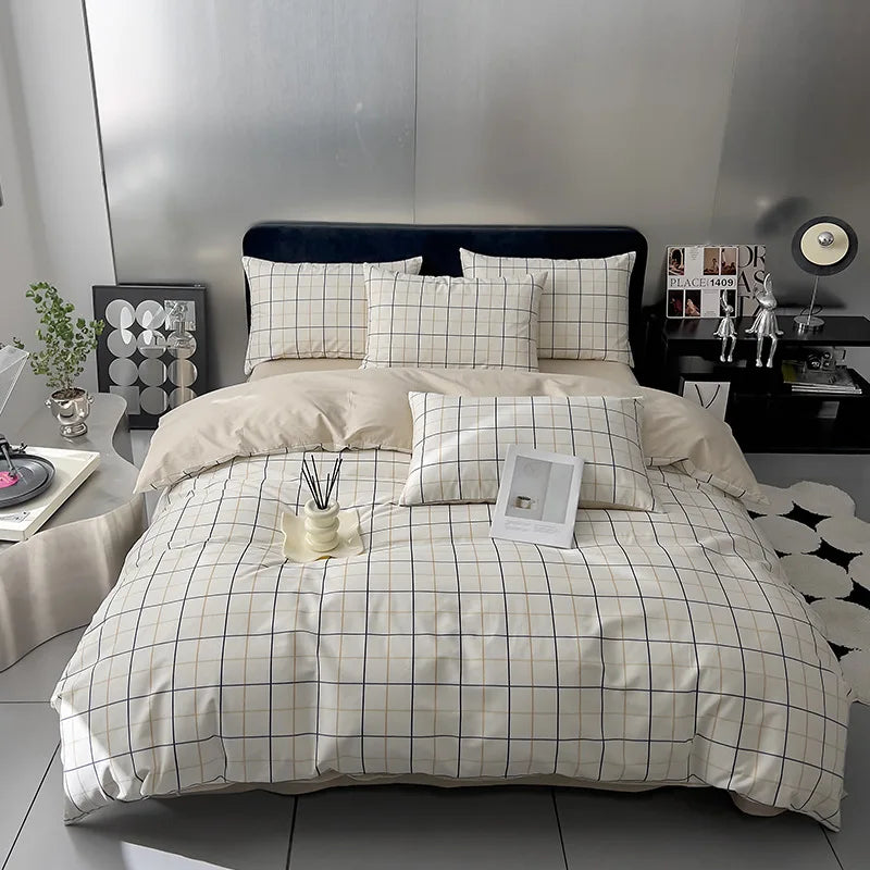 DecorBites™ 100% Cotton Geometric Printed Bed Set - Single Queen Size Bedding