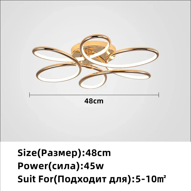 DecorBites™ Golden Aluminum Ceiling Lights for Living Bedroom Kitchen Children's Room