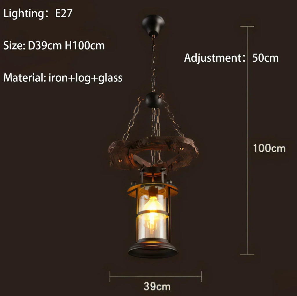 DecorBites™ Iron Wheel LED Pendant Lights - Industrial Metallic Lustre Hanging Lamps