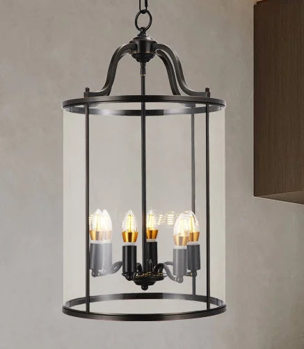 Vintage Copper Birdcage Glass Pendant Light