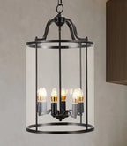 Vintage Copper Birdcage Glass Pendant Light