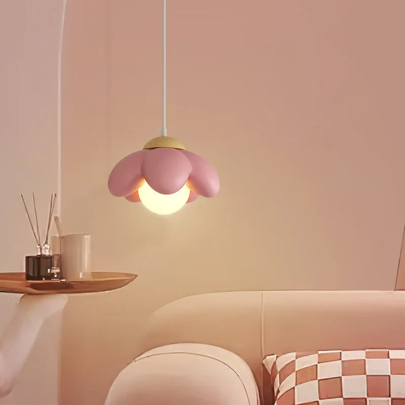 DecorBites™ Cream Flower Pendant Light: Modern Nordic Styling Chandelier for Bedroom & Living Room