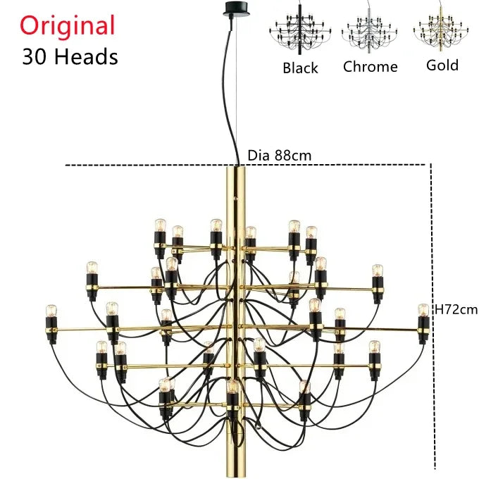 DecorBites™ 2097 Gold Silver Chandelier 50 Heads Pendant Lights for Living Room decor