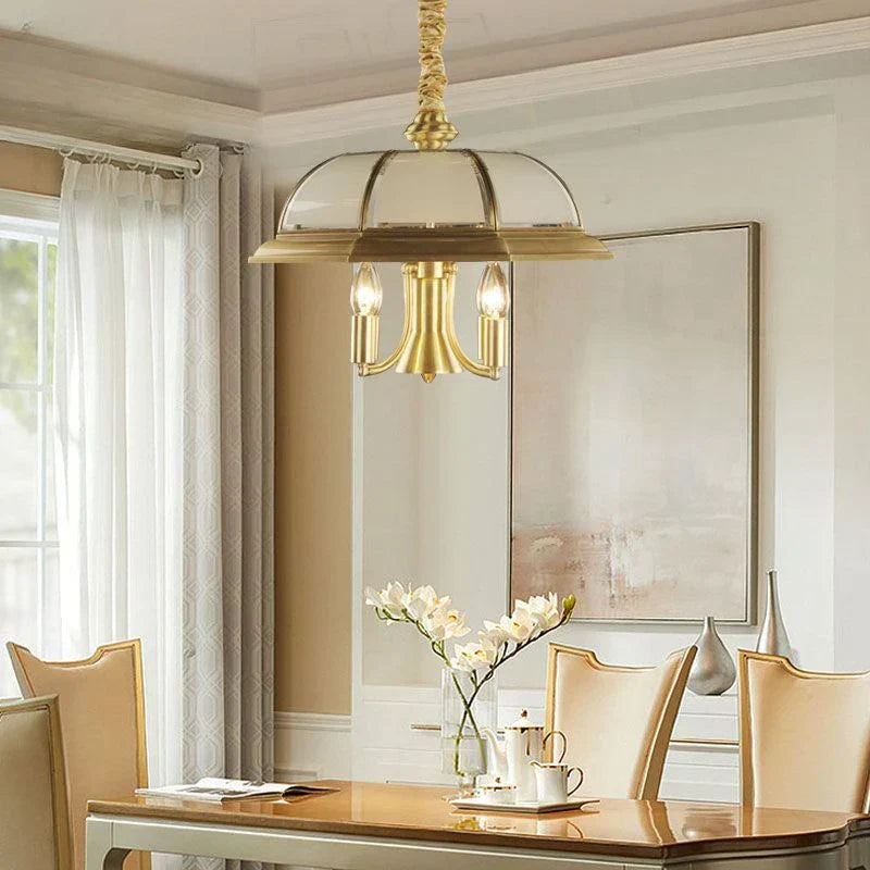 DecorBites™ Iron Bronze Pendant Light Glass Retro Modern Living Room Lamp