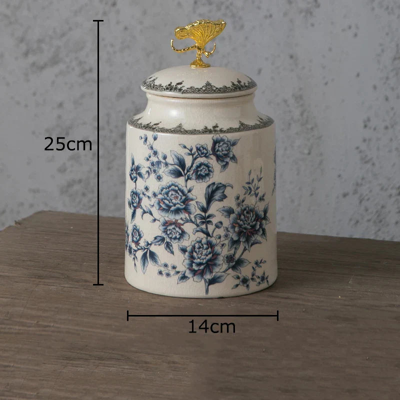 DecorBites™ Dragonfly Lid Storage Jar - Round Cosmetic Jewelry Box Candy Pot Aroma Can