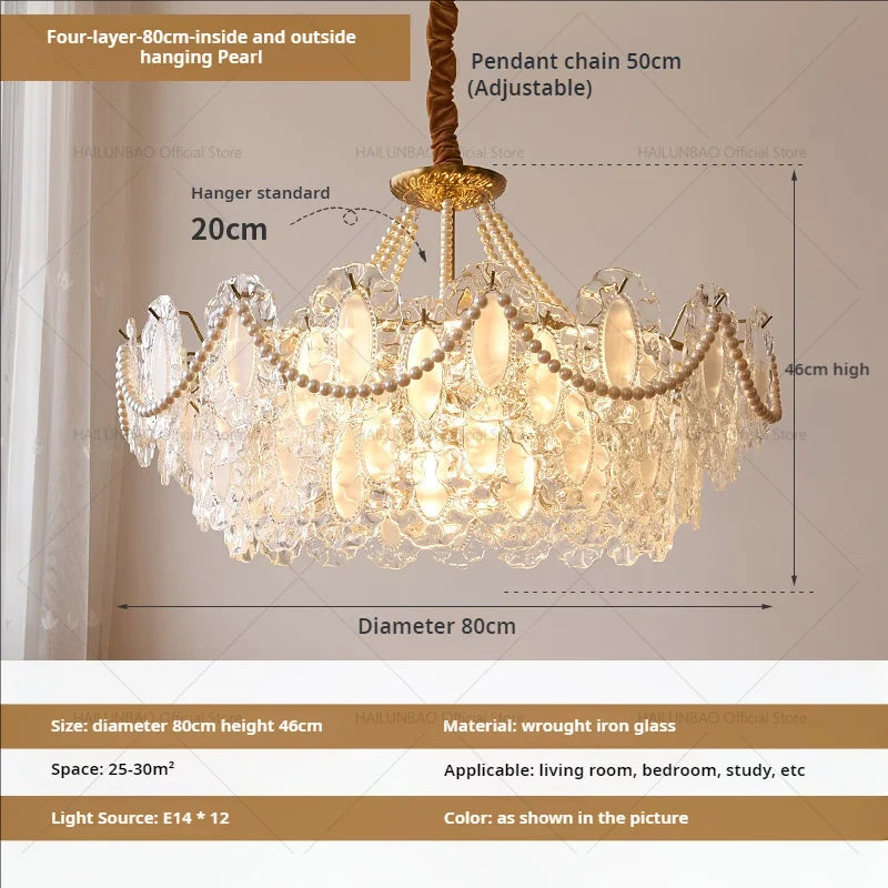 DecorBites™ Cream Wind Crystal Chandelier - Elegant French Design for Luxury Living Spaces